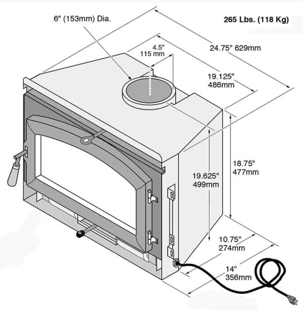 Small Flush Hybrid Fyre Wood Insert - Image 2