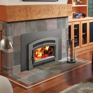 fireplace flush wood